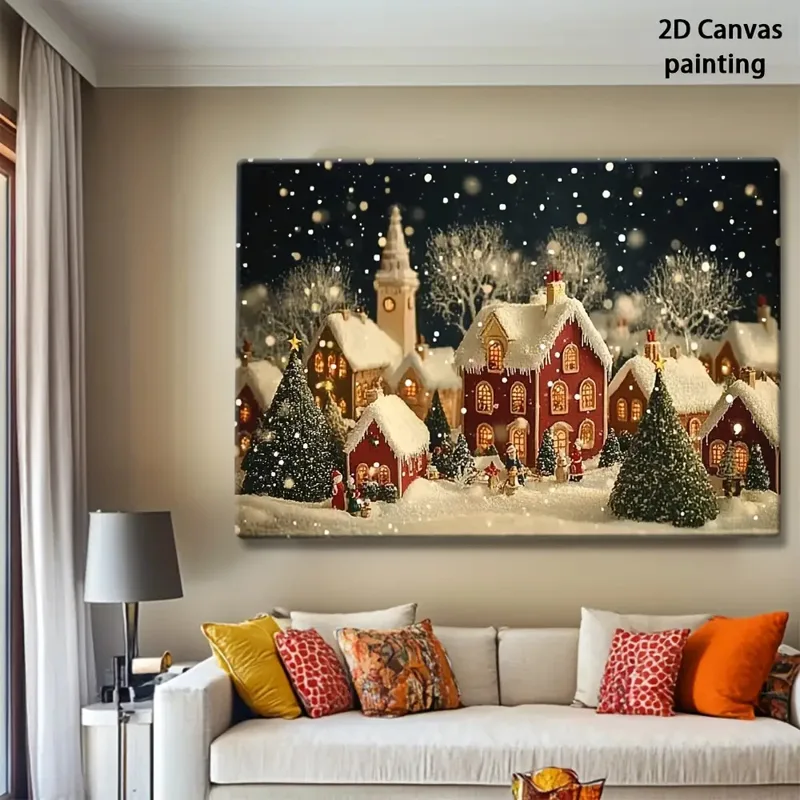 Canvas Wrap Ready - 1pc 2D retro Christmas Eve and