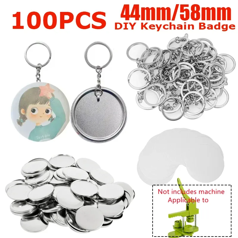 Button Badge Blank - 100PCS Blank Plastic/Metal Button Making Supplies