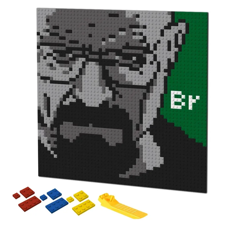 Puzzle Blank White - Retro Pixel Art Building Blocks Mosaic