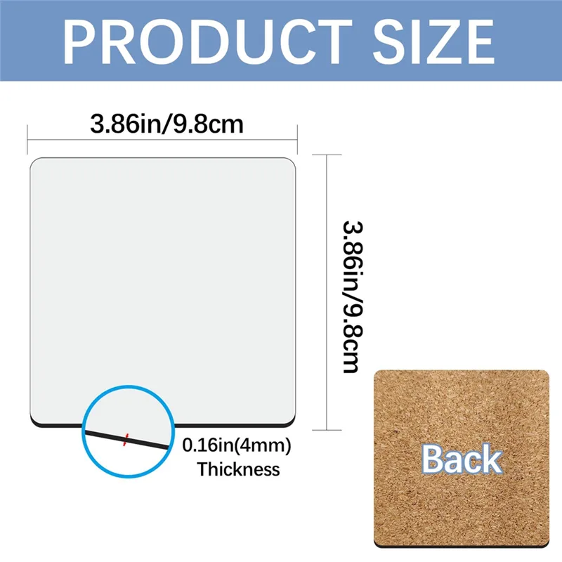 Coaster Sublimation Blank - HGHO Sublimation Car Coasters Blanks Sublimation