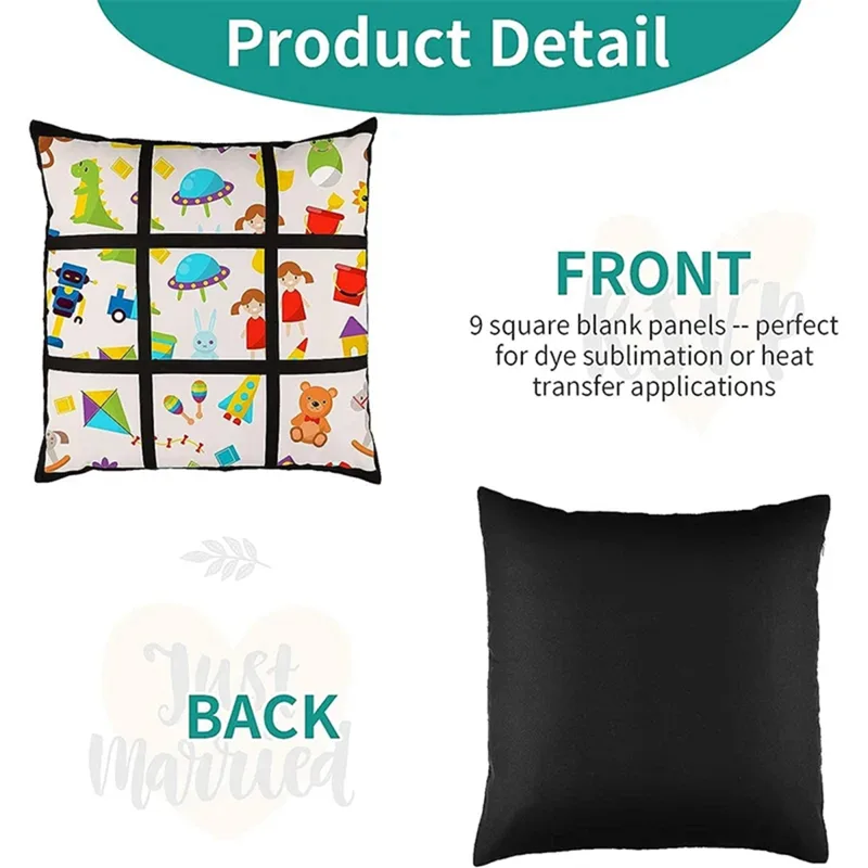 Pillow Cover Sublimation - A45I 6Pcs Sublimation Blank Panel Pillow