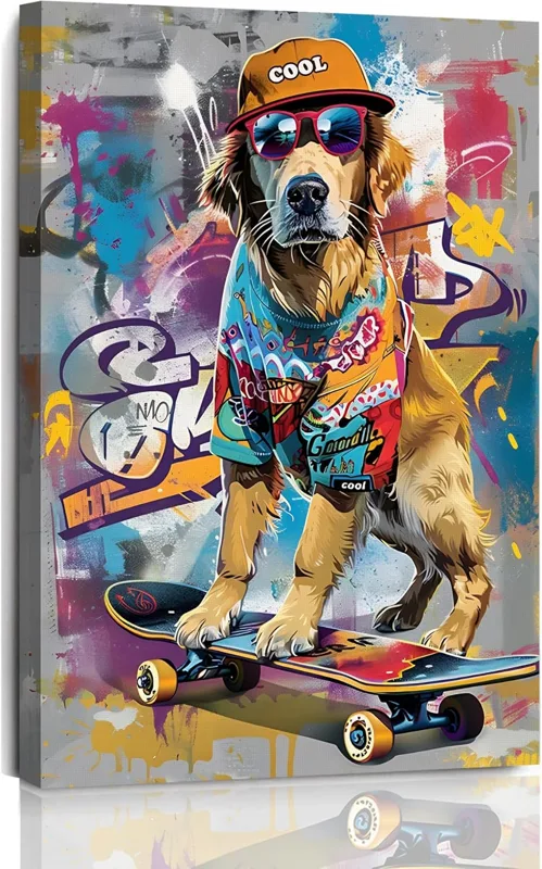 Canvas Wrap Ready - 1p,Fantasy Artists Colorful Wrapped Canvas Dog