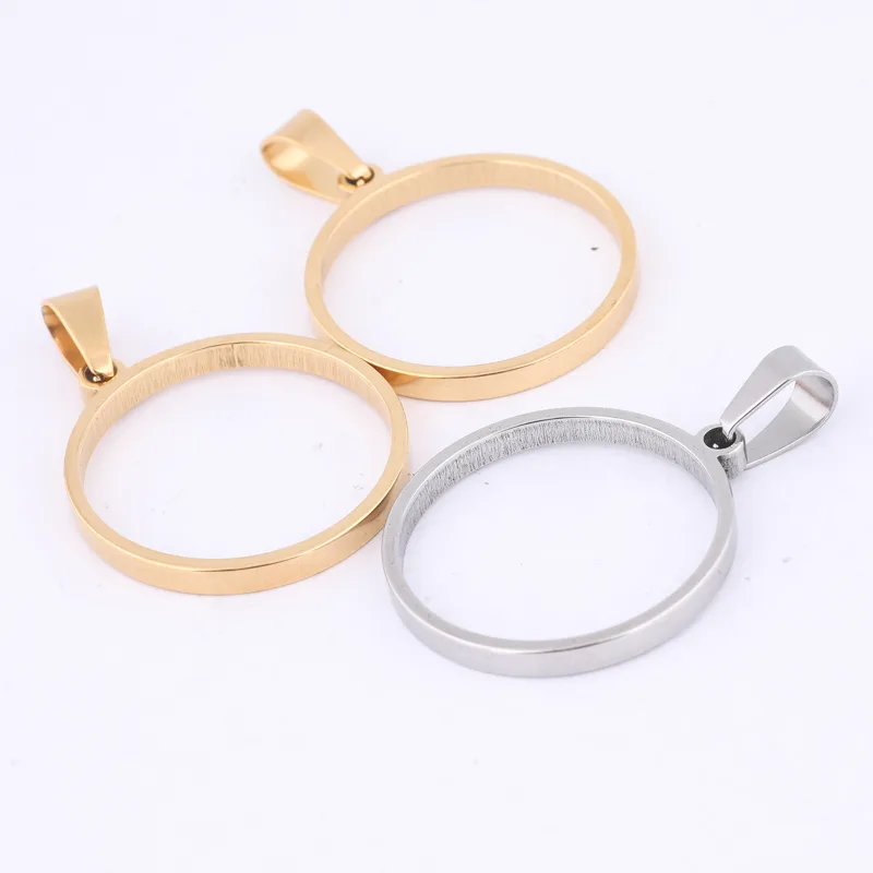 Metal Photo Panel - 10pcs 25mm Round Open Bezel Charms