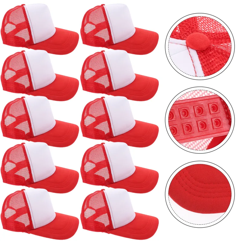 Hat Sublimation Blank - 10pcs Blank Mesh Baseball Caps Diy