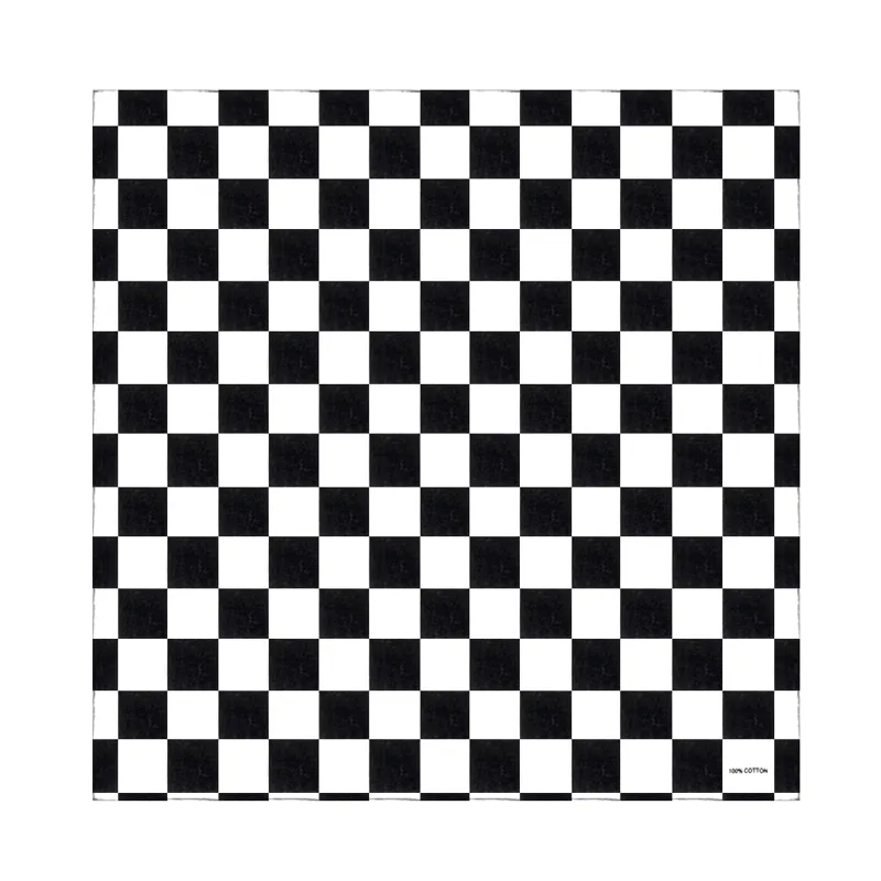 Bandana Blank White - Bandana Checkered Flag Auto Racing Cotton