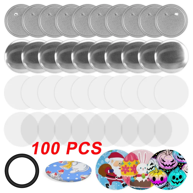 Button Badge Blank - 100PCS Blank Button Making Supplies 25-75mm