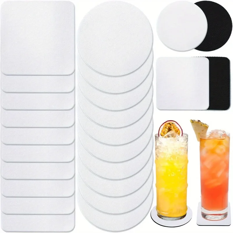 Coaster Sublimation Blank - 30/50 Pcs Square and Round Sublimation