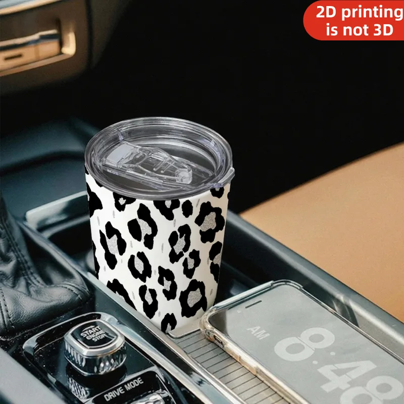20oz Black Silver Glitter Leop - огляд і ціна Tumbler 20Oz White