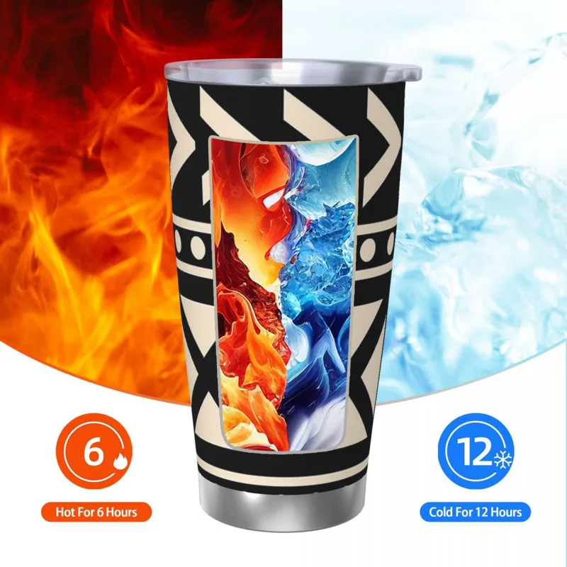 African Mud Cloth Black And Wh - огляд і ціна Tumbler 20Oz White
