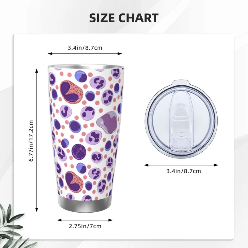 Large White Blood Cell Pattern - огляд і ціна Tumbler 20Oz White