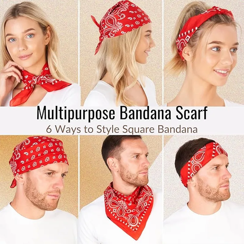 Hip Hop Cowboy Paisley Scarf L - огляд і ціна Bandana Blank White