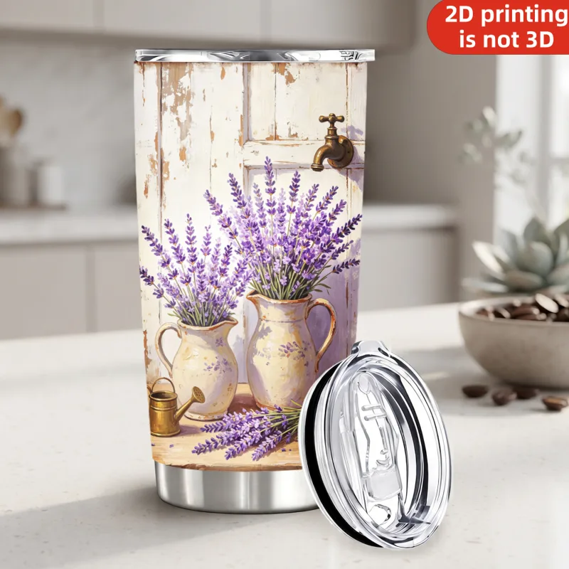 20oz French Country Lavender P - огляд і ціна Tumbler 20Oz White