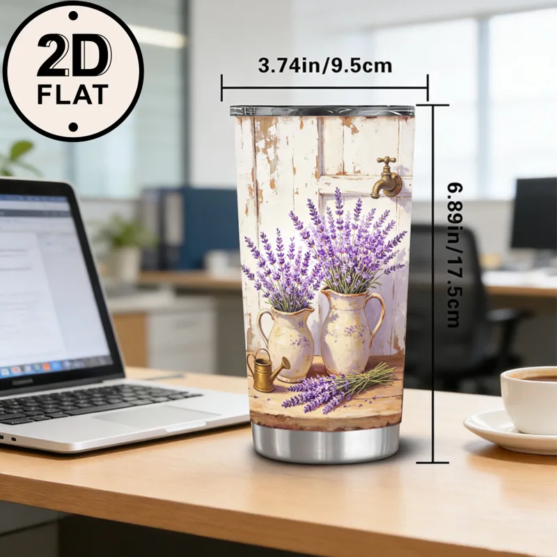 20oz French Country Lavender P - огляд і ціна Tumbler 20Oz White