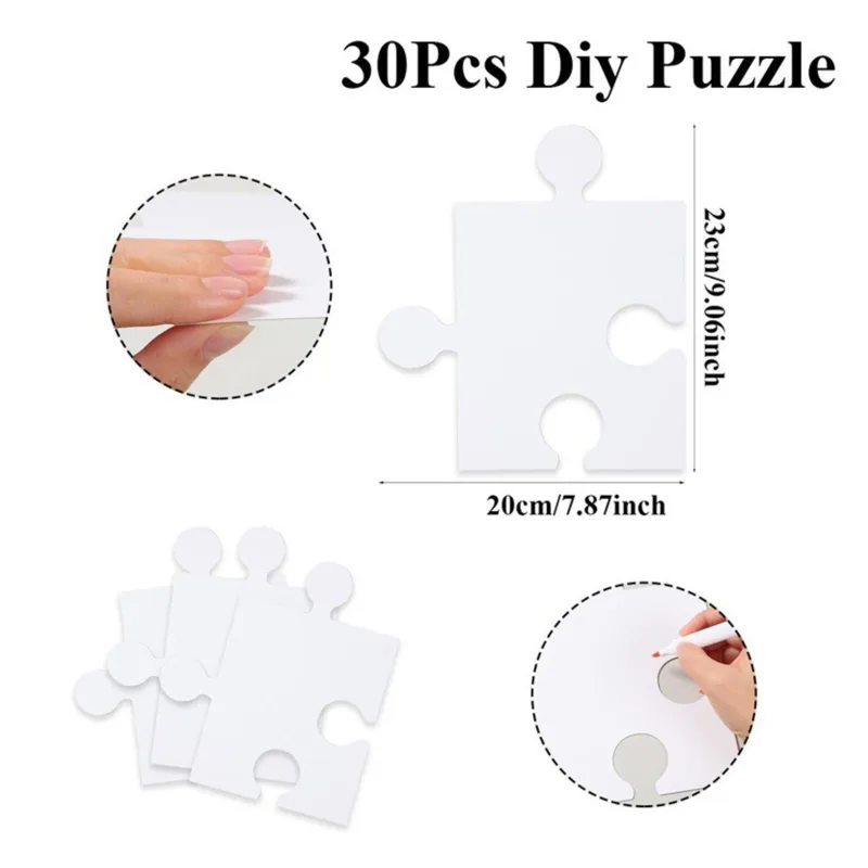 30 Pieces Blank Puzzle Pieces  - огляд і ціна Puzzle Blank White