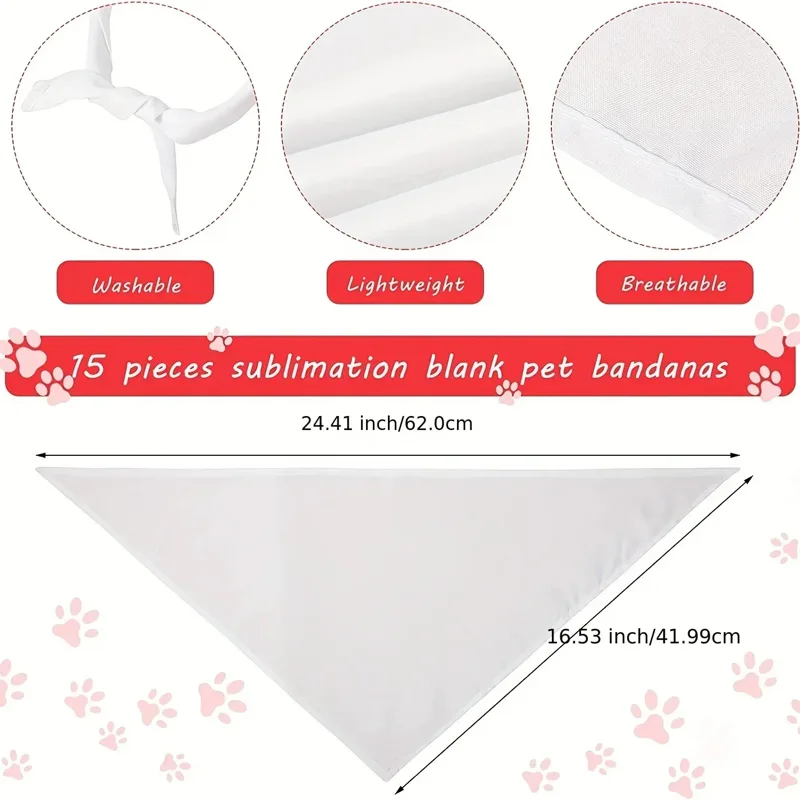 30pcs White Polyester Blank Do - огляд і ціна Bandana Blank White