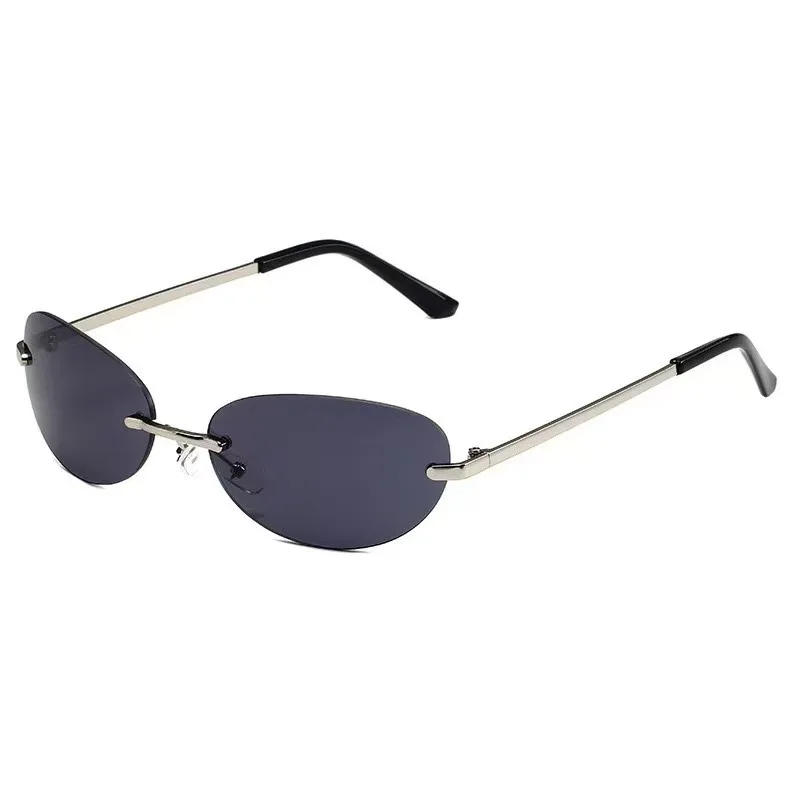 Rimless Oval Sunglasses Women  - огляд і ціна Metal Photo Panel