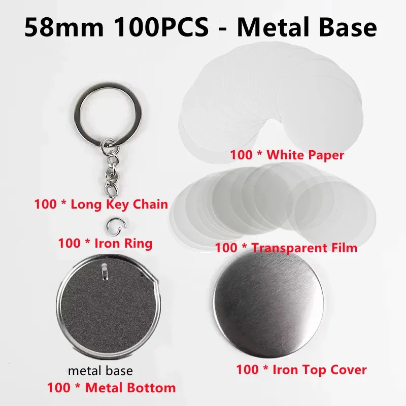 100PCS Blank Plastic/Metal But - огляд і ціна Button Badge Blank