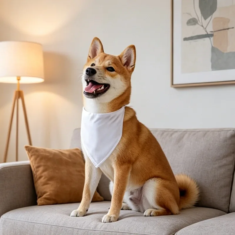 White Dog Bandana Scarf Triang - огляд і ціна Bandana Blank White