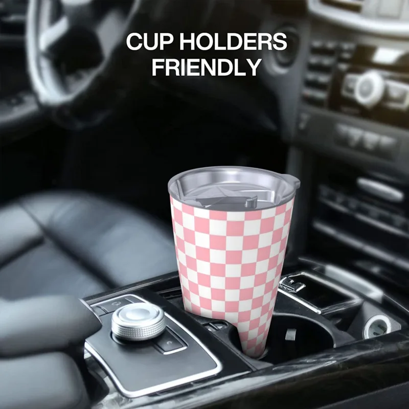 Pink White Checkerboard Patter - огляд і ціна Tumbler 20Oz White