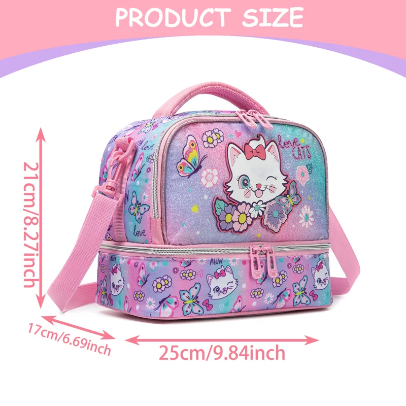 Cute Cat Print Glitter Double  - огляд і ціна Tote Bag Sublimation