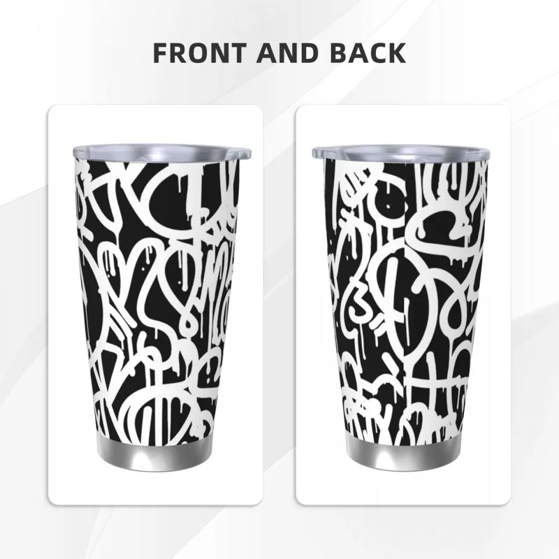 Black And White Graffiti Stain - огляд і ціна Tumbler 20Oz White