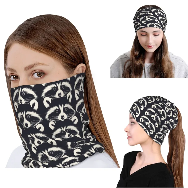 Black And White Raccoon Face P - огляд і ціна Bandana Blank White