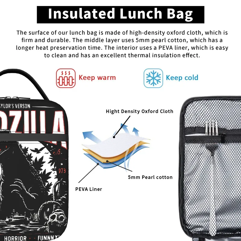 Godzillaed Anime Insulated Lun - огляд і ціна Tote Bag Sublimation