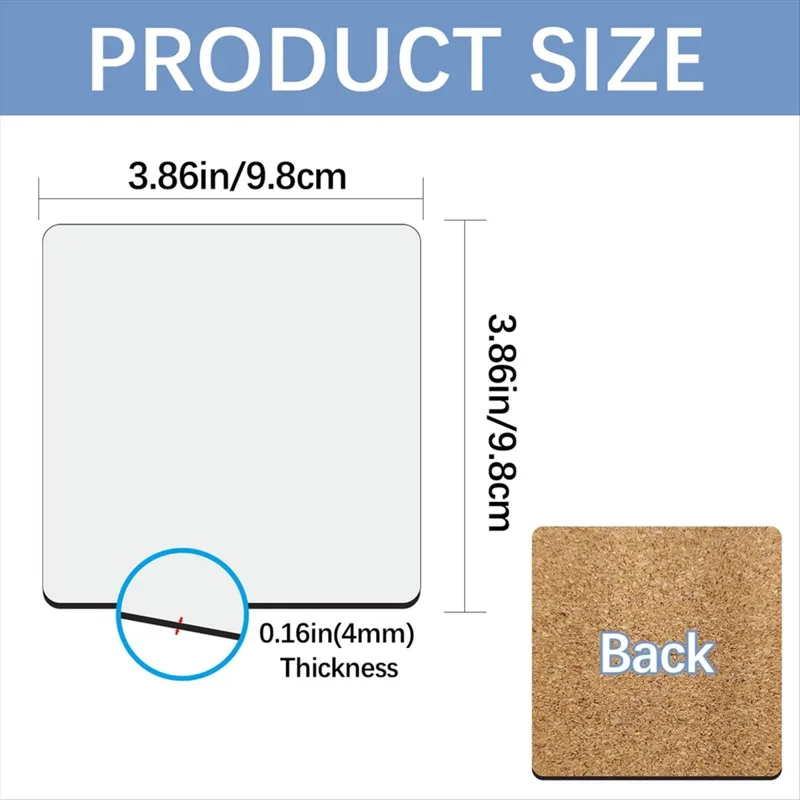 ABYA 30 Pcs Sublimation Square - огляд і ціна Coaster Sublimation Blank