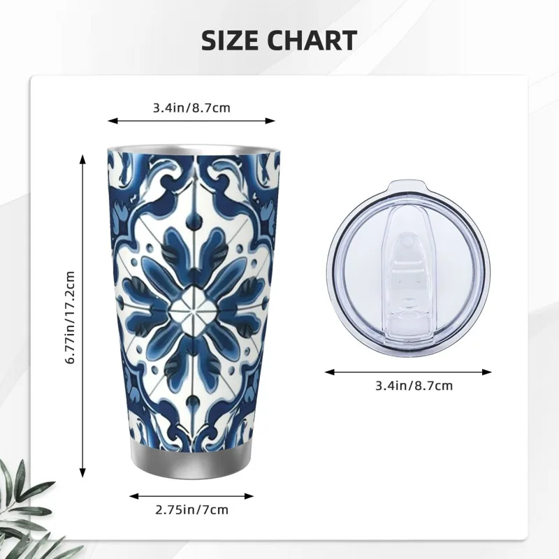 Blue And White Majolica Patter - огляд і ціна Tumbler 20Oz White