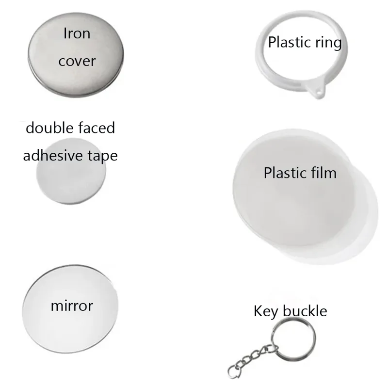 New 100PCS Key Ring Mirror Bla - огляд і ціна Button Badge Blank