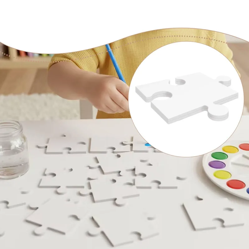 24Pcs White Cardboard Blank Ji - огляд і ціна Puzzle Blank White