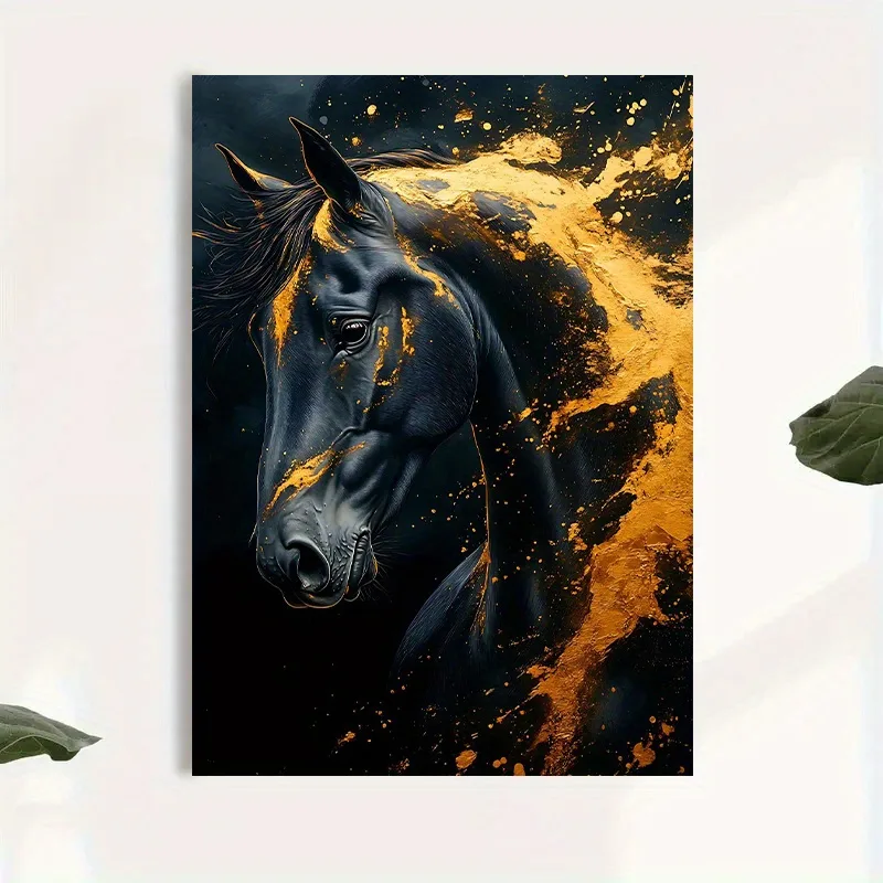 1pc Elegant Black Horse Canvas - огляд і ціна Canvas Wrap Ready