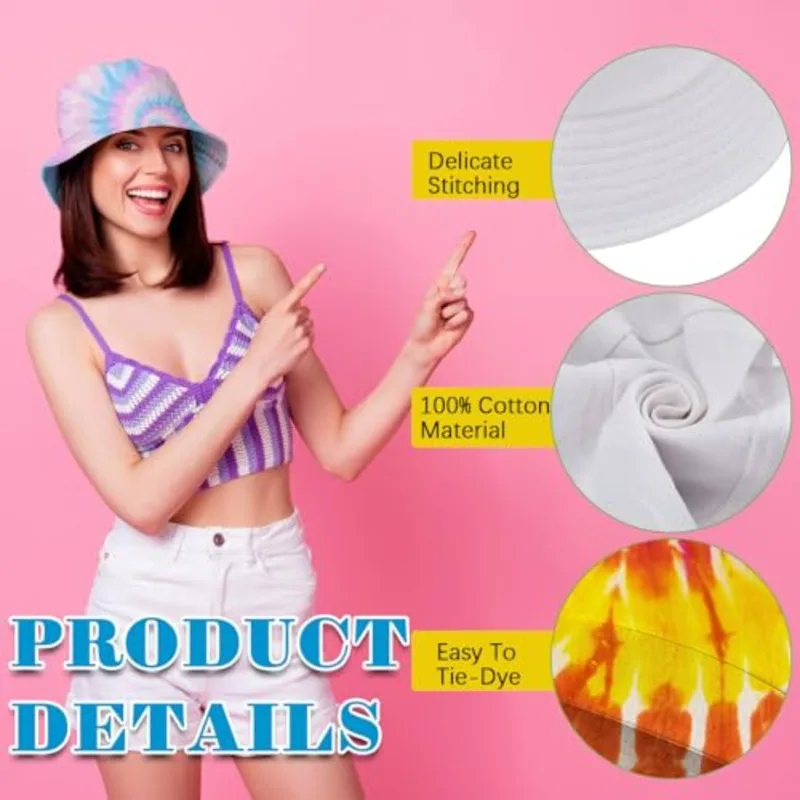White cotton bucket hat for ti - огляд і ціна Hat Sublimation Blank