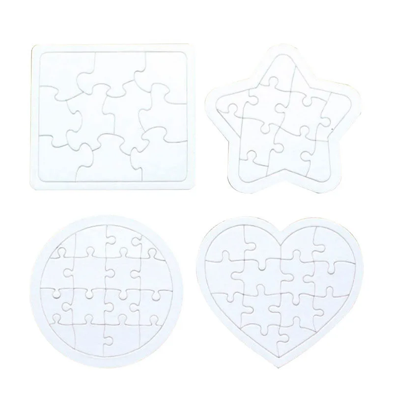 4Pcs Coloring Blank Puzzle Set - огляд і ціна Puzzle Blank White